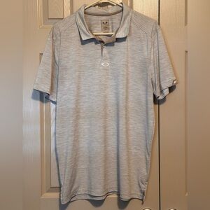 Oakley Polo Shirt Mens XL Beige Tailored Fit Lightweight Golf Casual